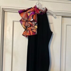 Hot Gal Black Dress with Vibrant Floral Design